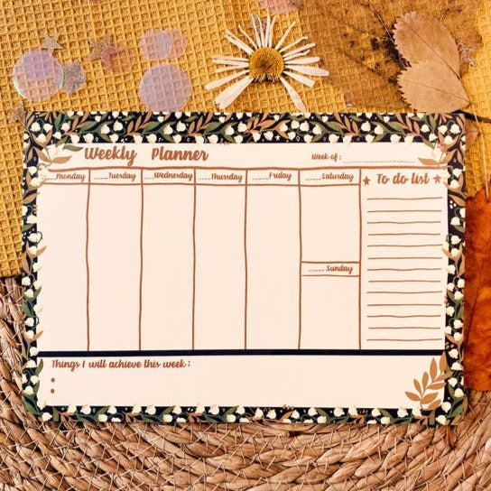 Lily of the Moon A5 To Do-Weekly Planner Notepad