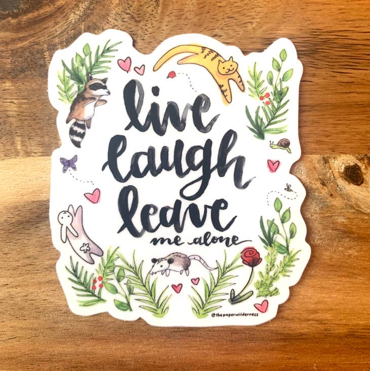 Pegatina Vive, ríe, déjame en paz