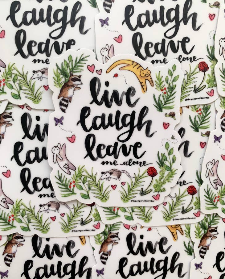 Pegatina Vive, ríe, déjame en paz