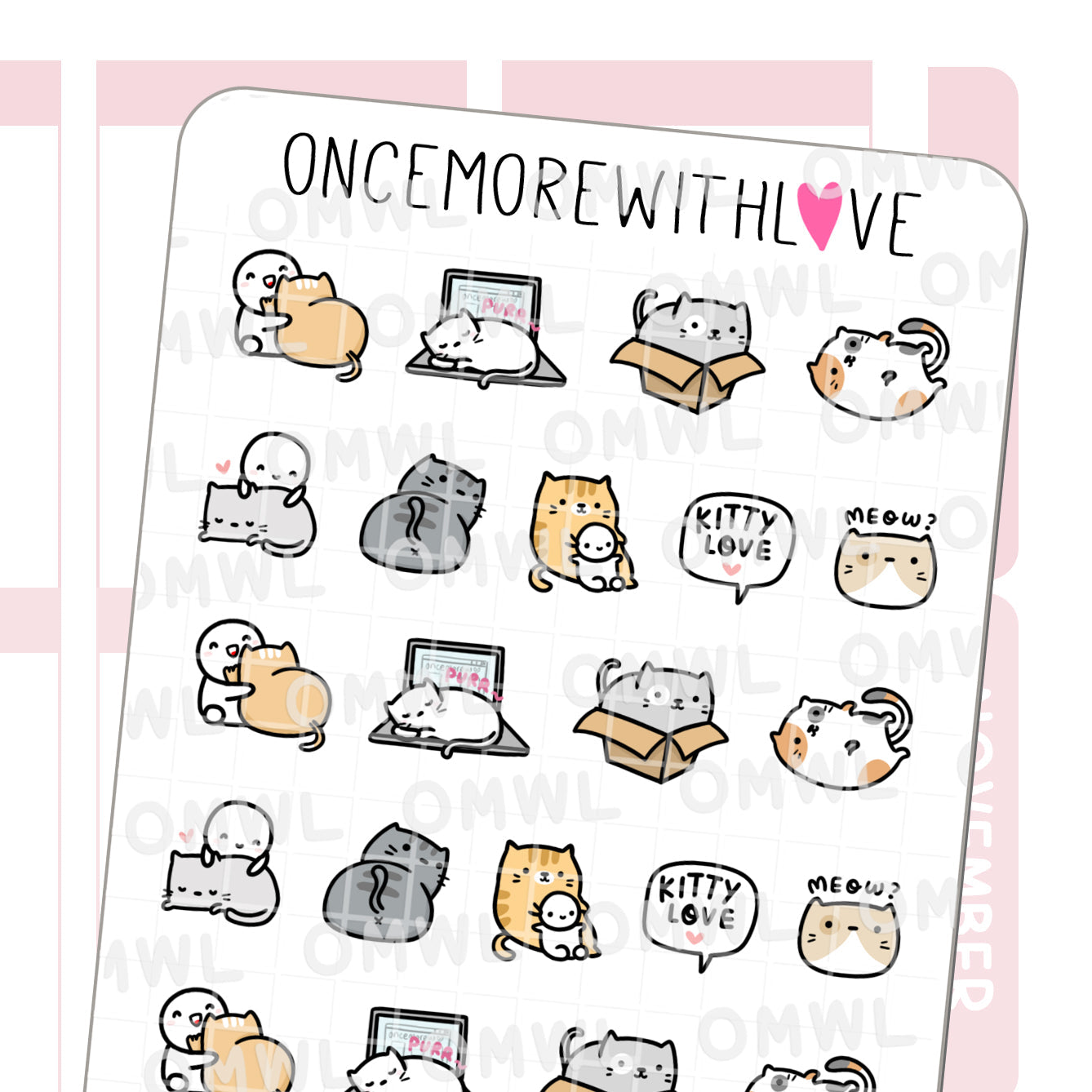 Pegatina M1044 Amor de gatito