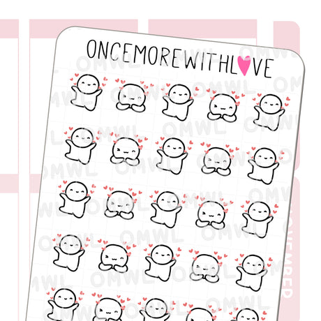 Pegatina de corazones flotantes M1070