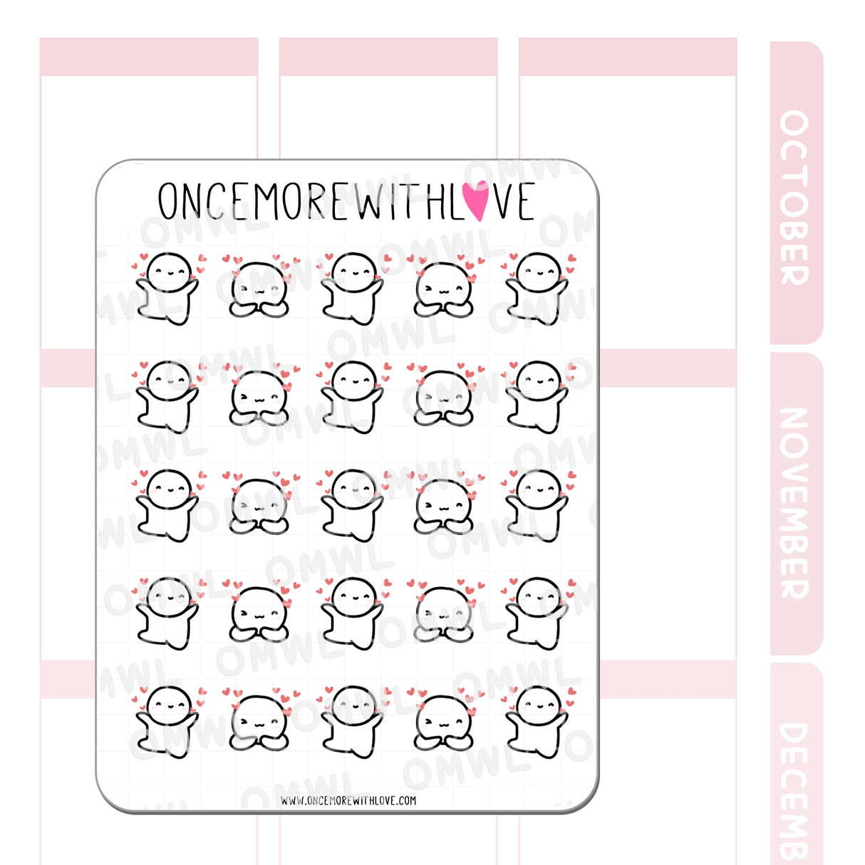 Pegatina de corazones flotantes M1070