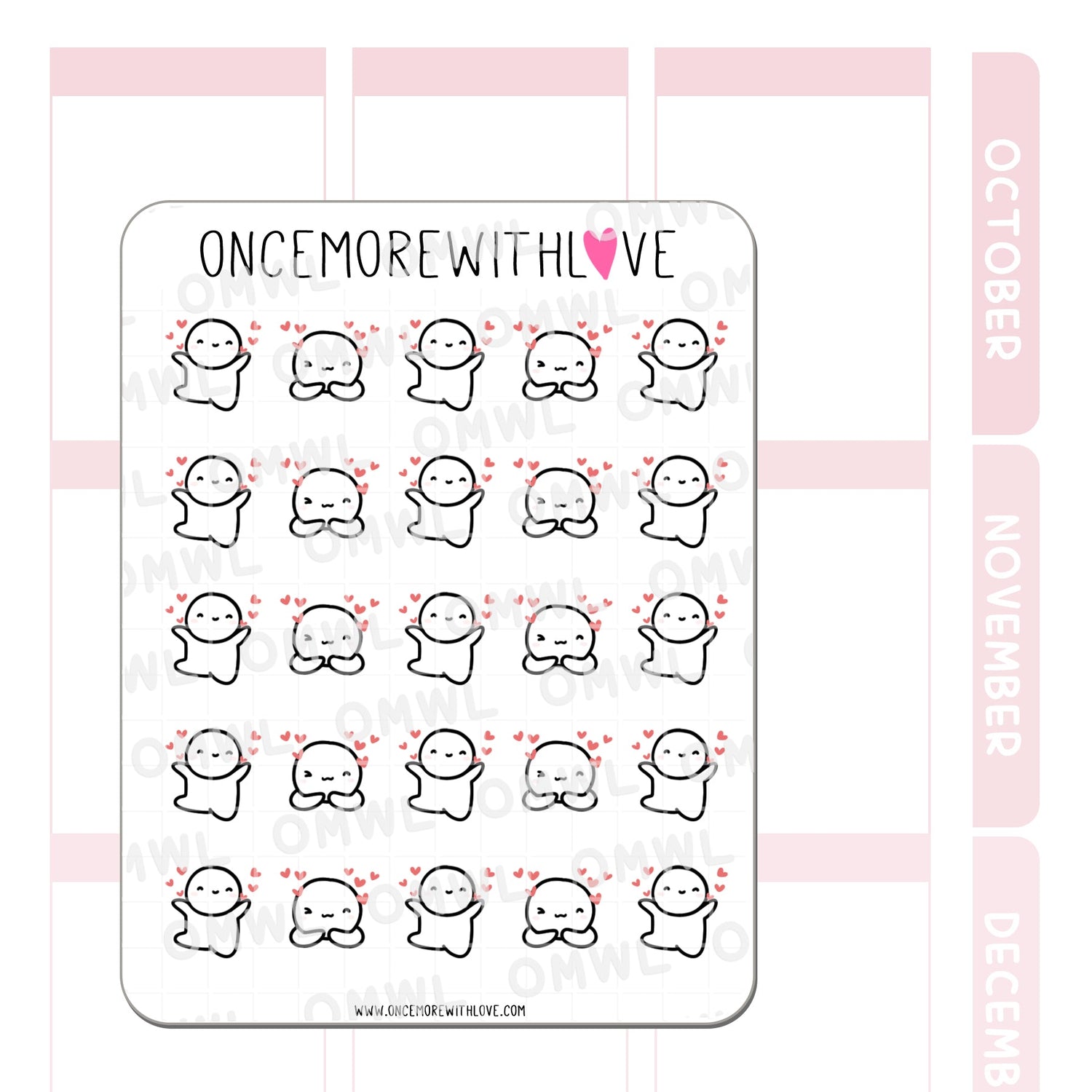 Pegatina de corazones flotantes M1070