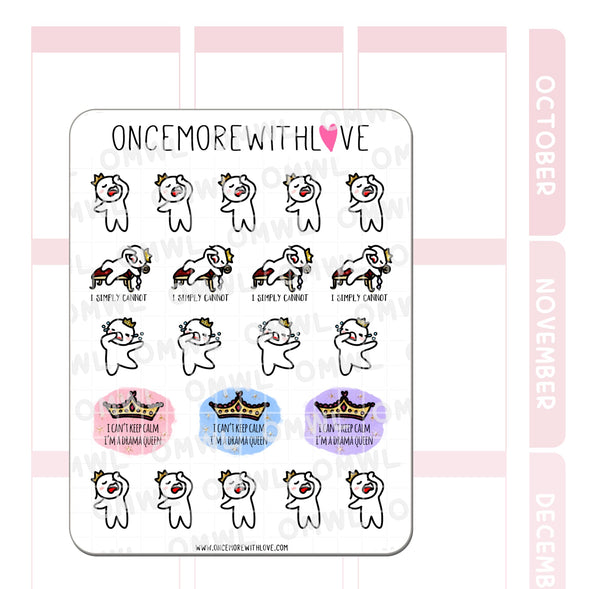 M166 Drama Queen I Simply Cannot Munchkin Planner Stickers