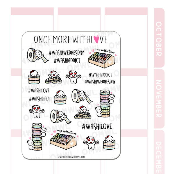 M408 Simply Gilded Bow Washi Addict Planner Sticker