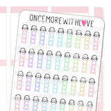 Hobo Weeks Tiny Pastel Star Checklist Planner Sticker