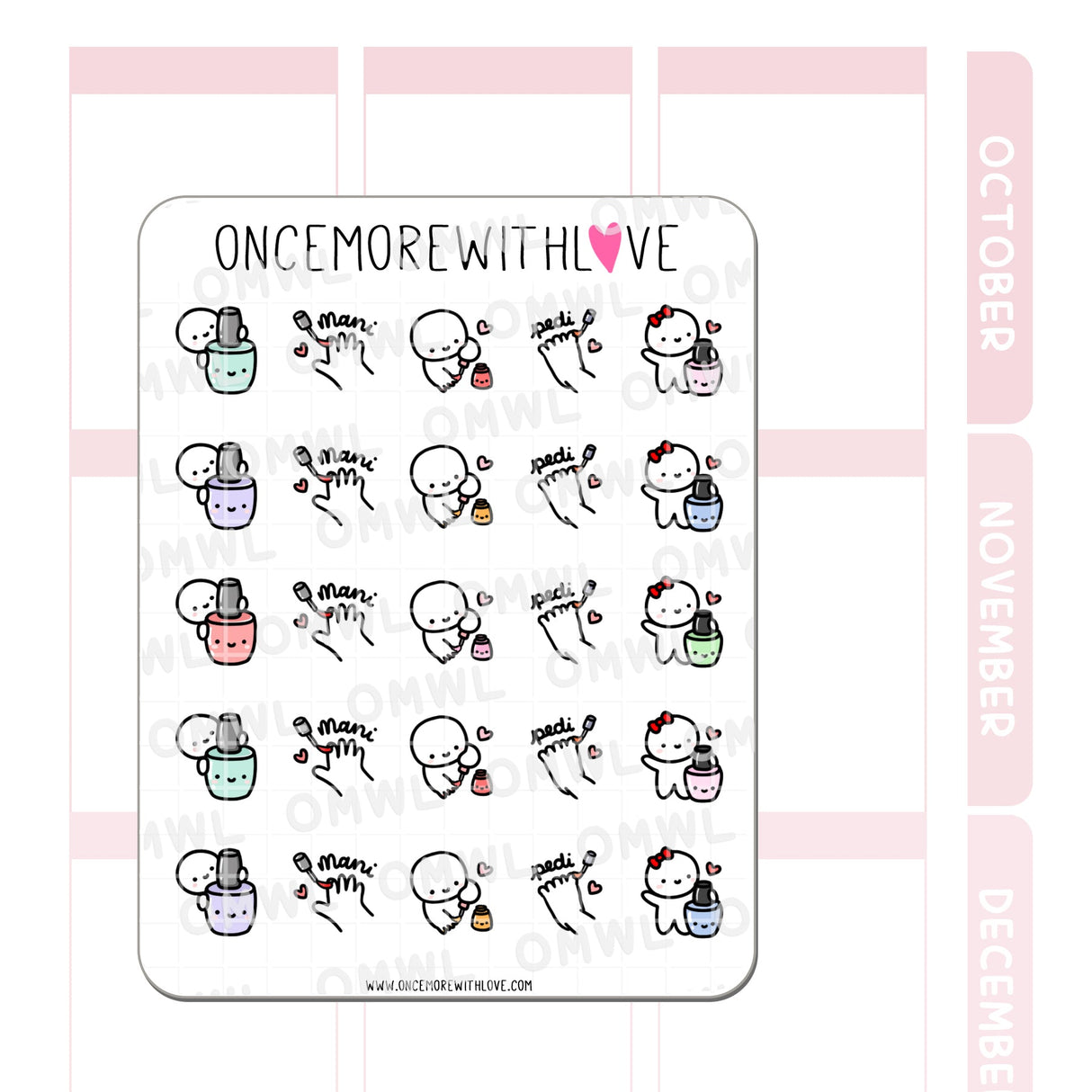 Pegatina para cita de manicura y pedicura M658