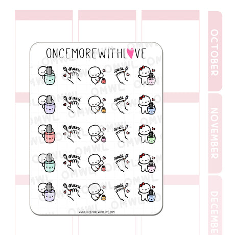 Pegatina para cita de manicura y pedicura M658