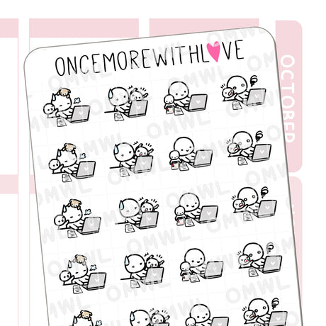 M773 Work From Home With Distractions Stickers