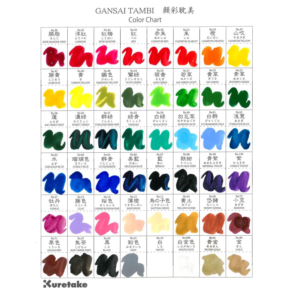 Kuretake Gansai Tambi Acquerello Giapponese In Panetta, Colore Arancione N.33, Qualità Artista