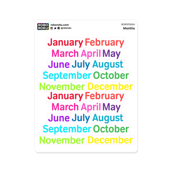 Months Planner Stickers