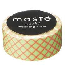 Neon Light Green Check Japanese Washi Tape • Basic Masté Masking Tape