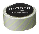 Neon Yellow Stripe Washi Tape Masté