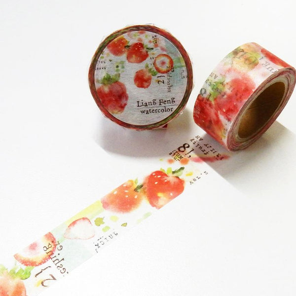 Strawberry Mint 小徑文化×Liang Feng Watercolor Path Round Top Masking Tape