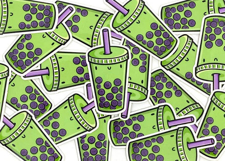 Minipegatina de té de burbujas Matcha 