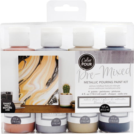 50% OFF- Meteor Shower Color Pour Pre-Mixed Paint Kit 4/Pkg