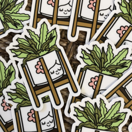 Mid Century Plant Sticker