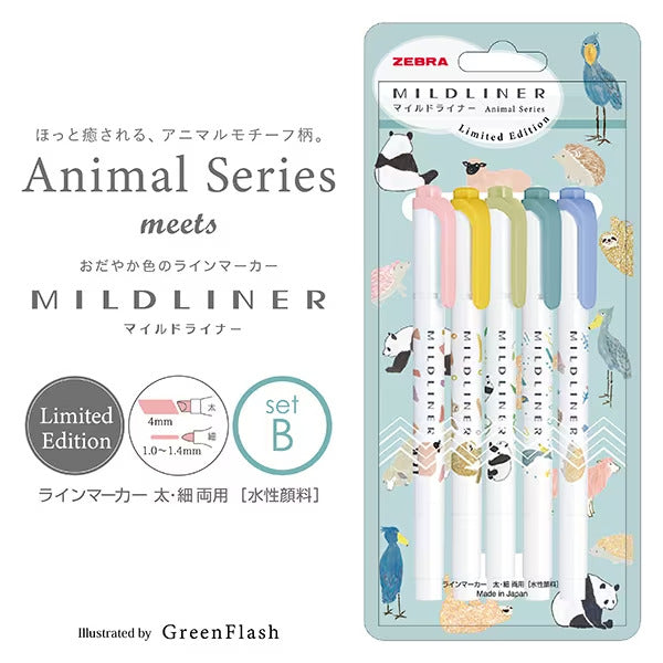 Zebra Mildliner Animal Series Set B Limited Edition