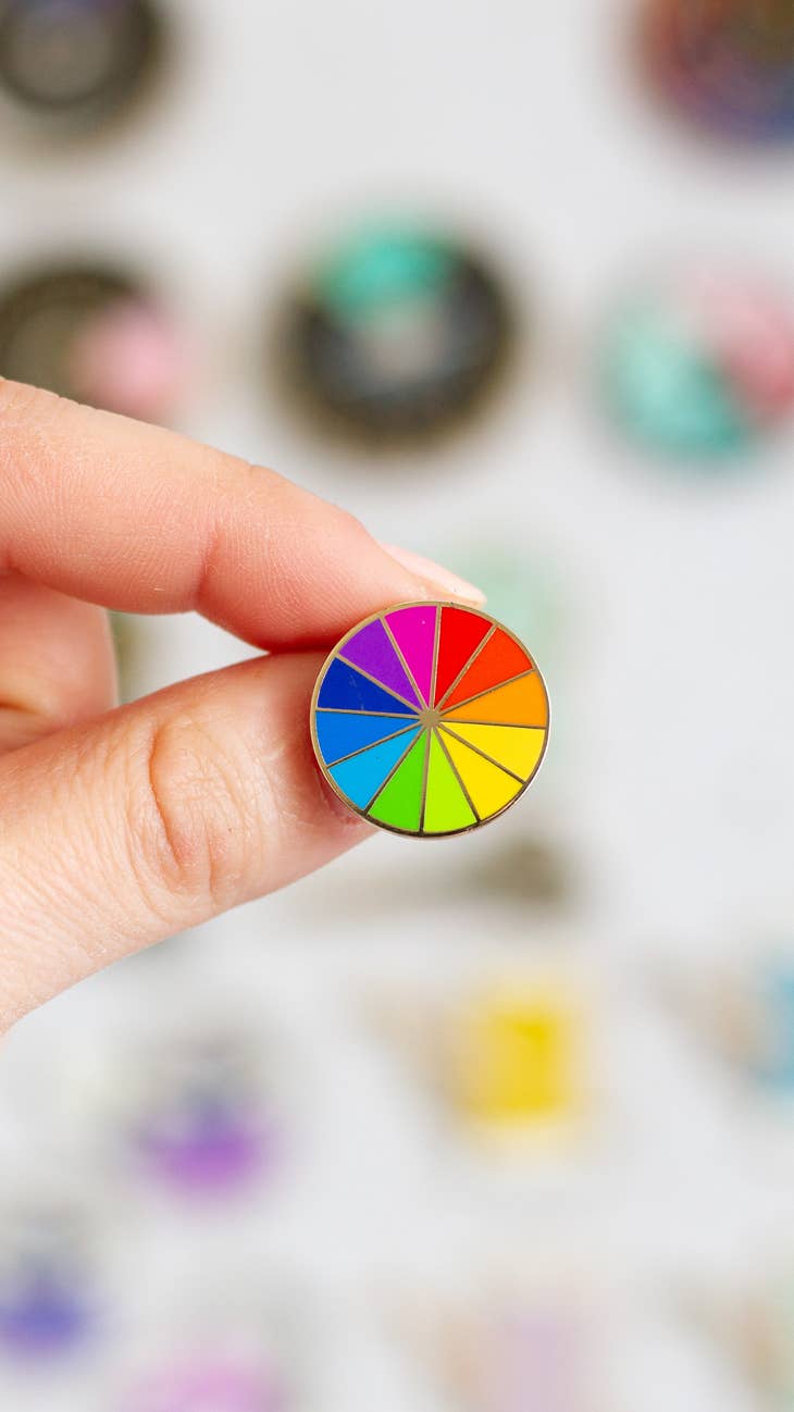 Mini Rainbow Color Wheel Enamel Pin