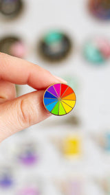 Mini Rainbow Color Wheel Enamel Pin
