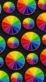 Mini Rainbow Color Wheel Enamel Pin
