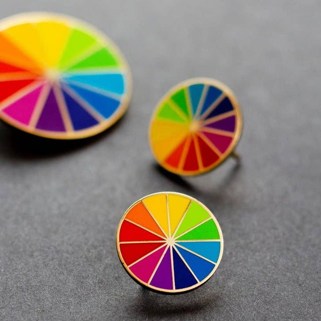 Mini Rainbow Color Wheel Enamel Pin