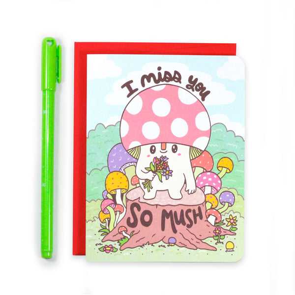 Miss You So Mush Mushroom Friendship Card