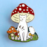 Mushroom Cat Enamel Pin