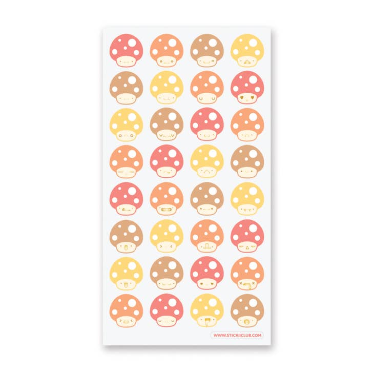 Mushroom Emojis Sticker Sheet Little Craft Place mushroom-emojis-sticker-sheet-little-craft-place