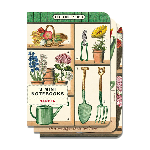 Gardening Mini Notebook Set 3/Pkg Cavallini & Co.