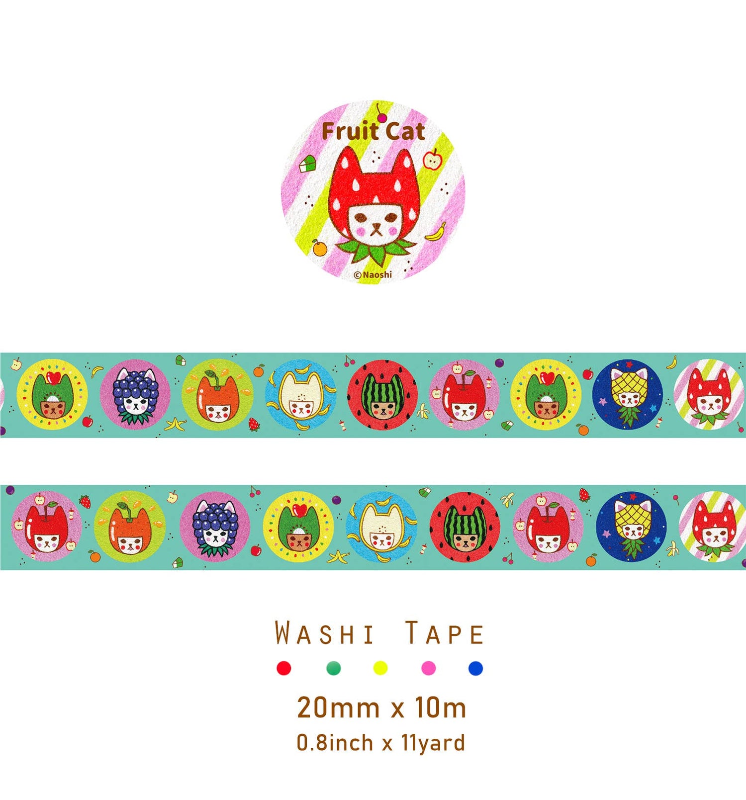 Fruit Cat Washi Tape Naoshi