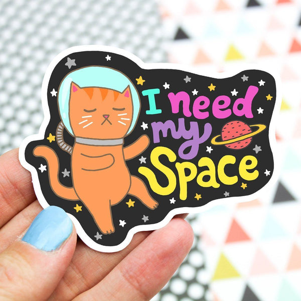 Need My Space Galaxy Cat Vinyl Sticker
