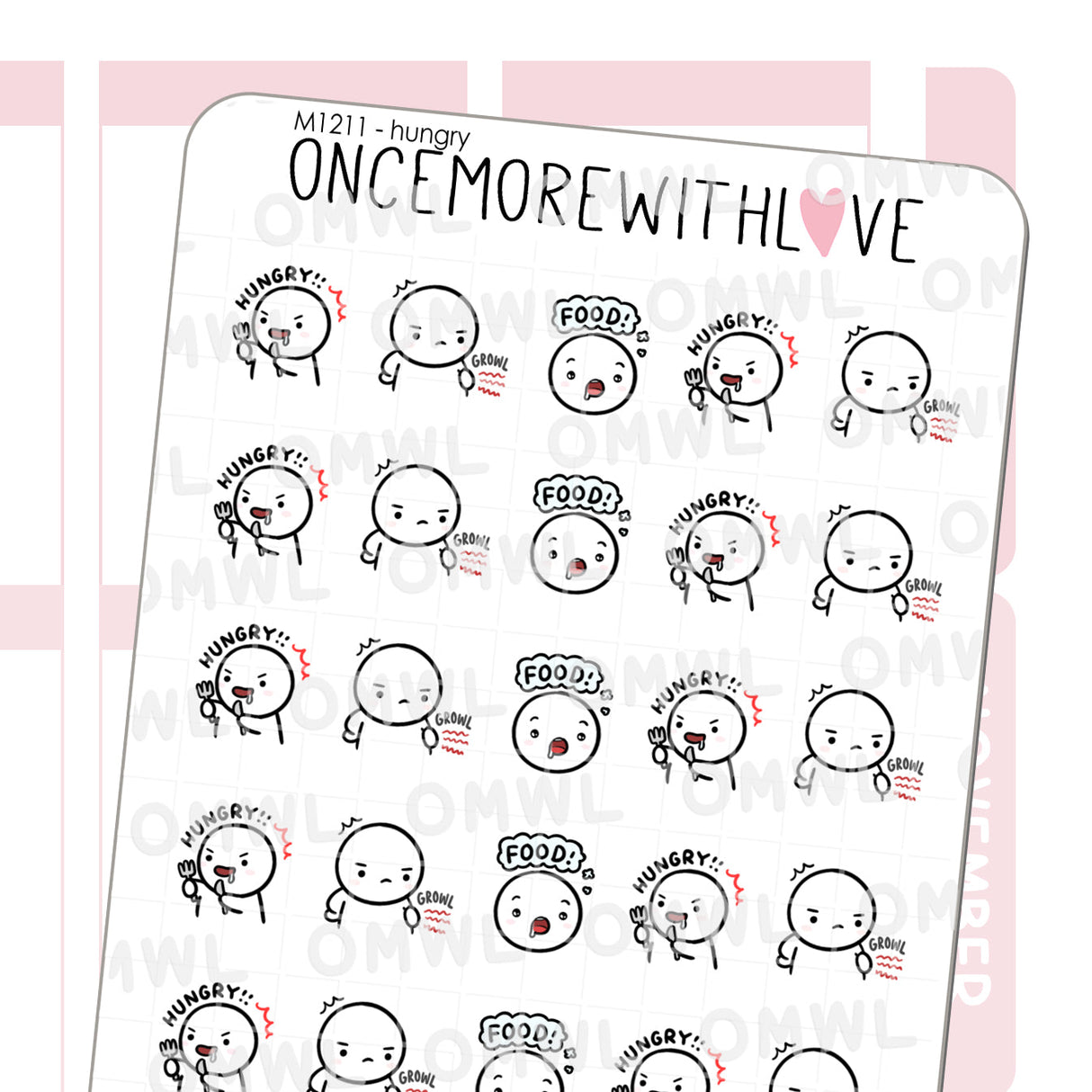 Pegatina M1211 Hambriento