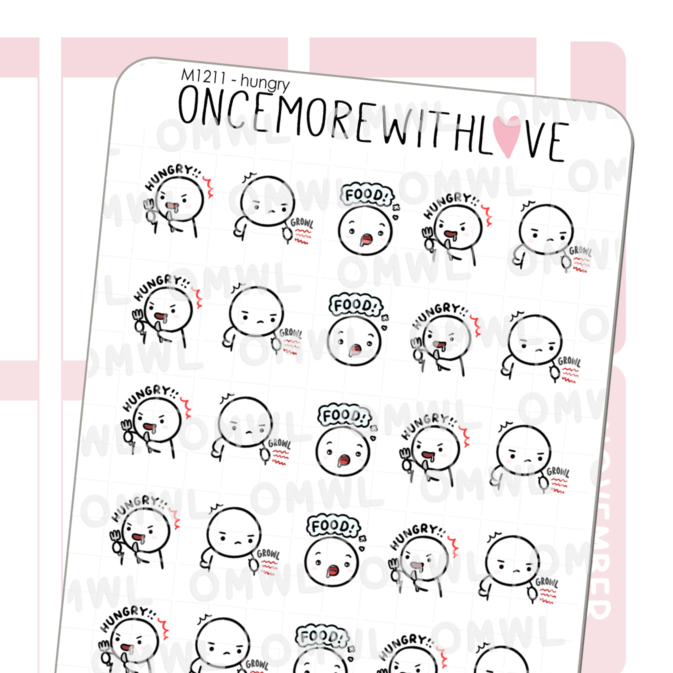 Pegatina M1211 Hambriento