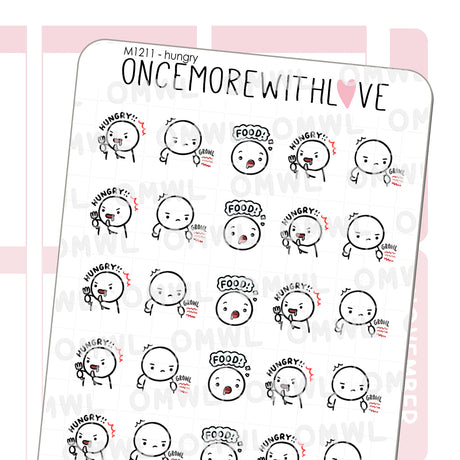 Pegatina M1211 Hambriento