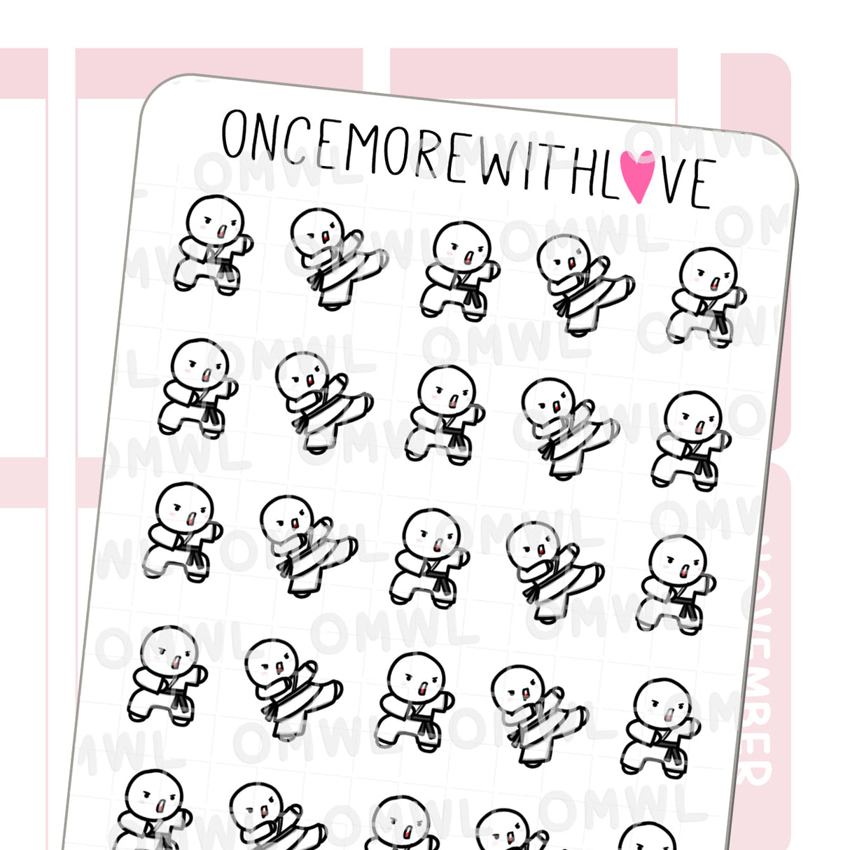 M707 Karate Munchkin Planner Stickers