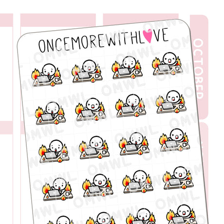 Once More With Love - M1161 Desk on Fire Sticker