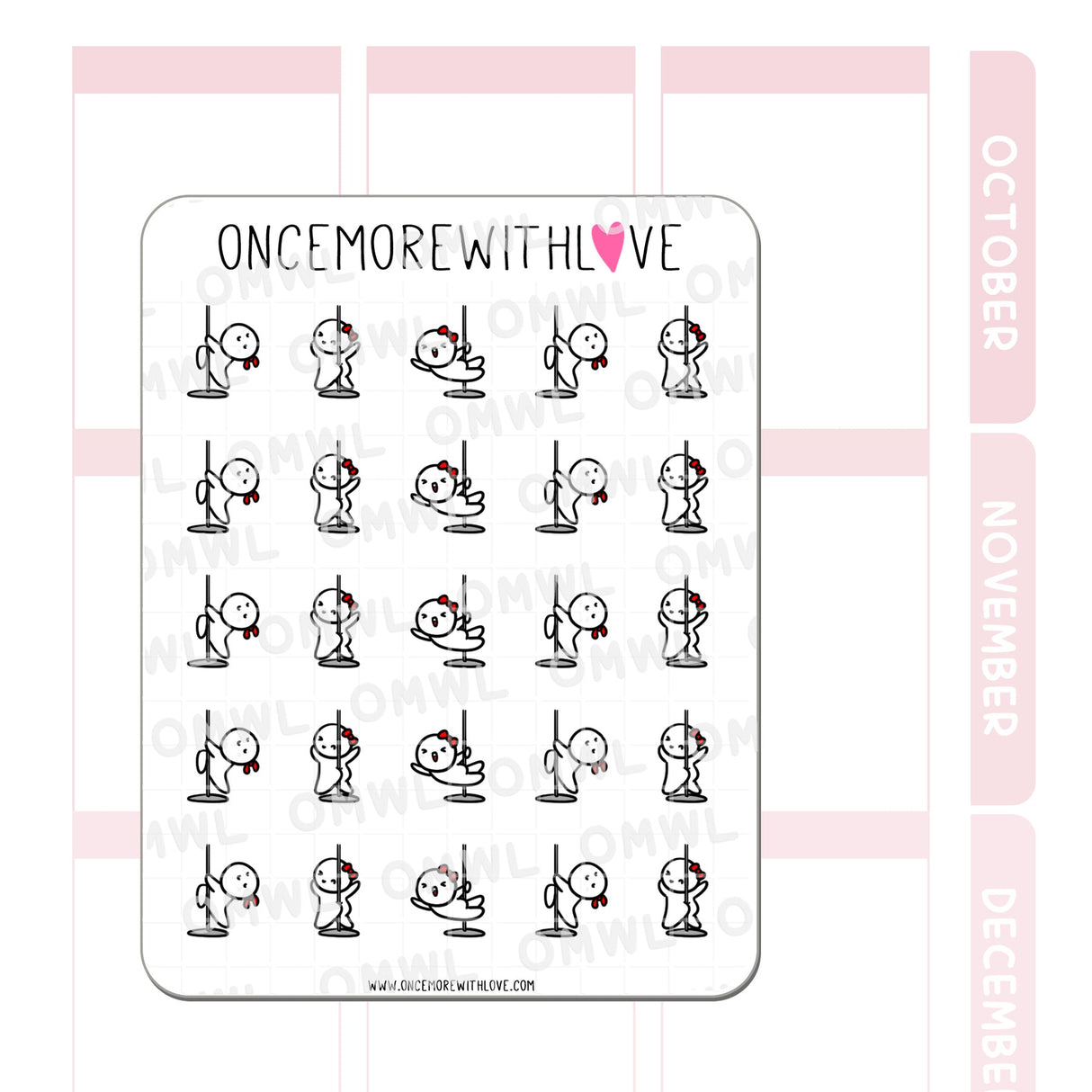 Once More With Love - M1165 Pole Dance Sticker
