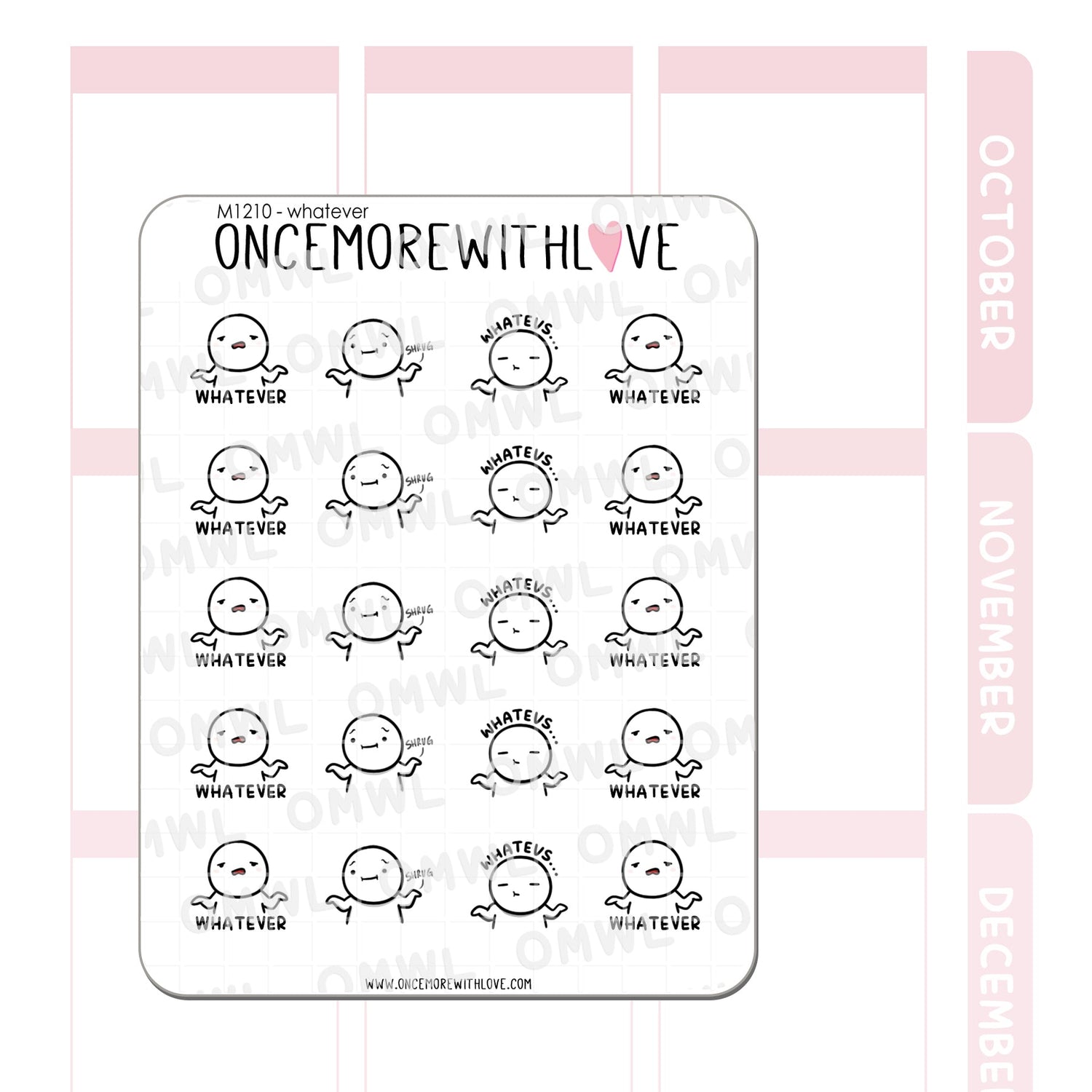 Once More With Love - M1210 Whatever Sticker