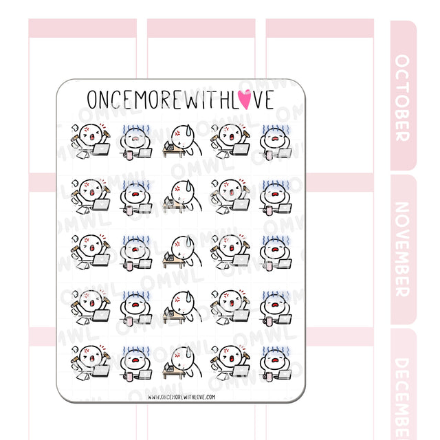 Once More With Love - M1229 Frustrated with Work Sticker