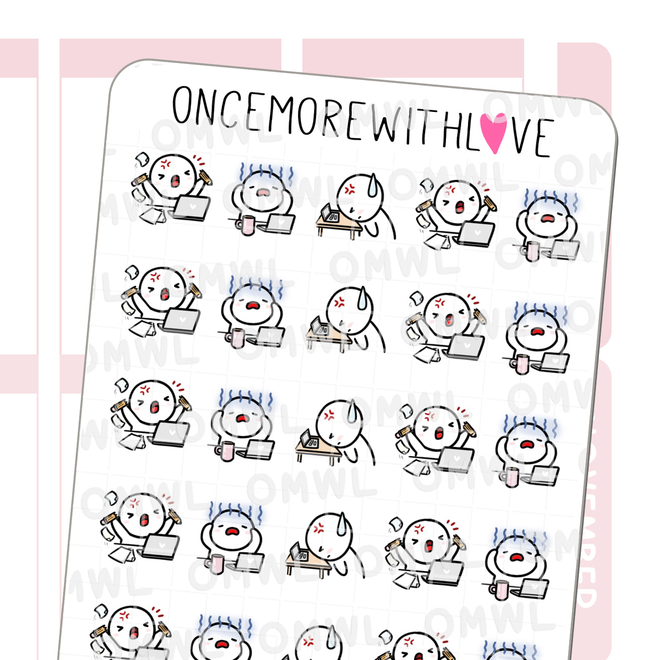 Once More With Love - M1229 Frustrated with Work Sticker