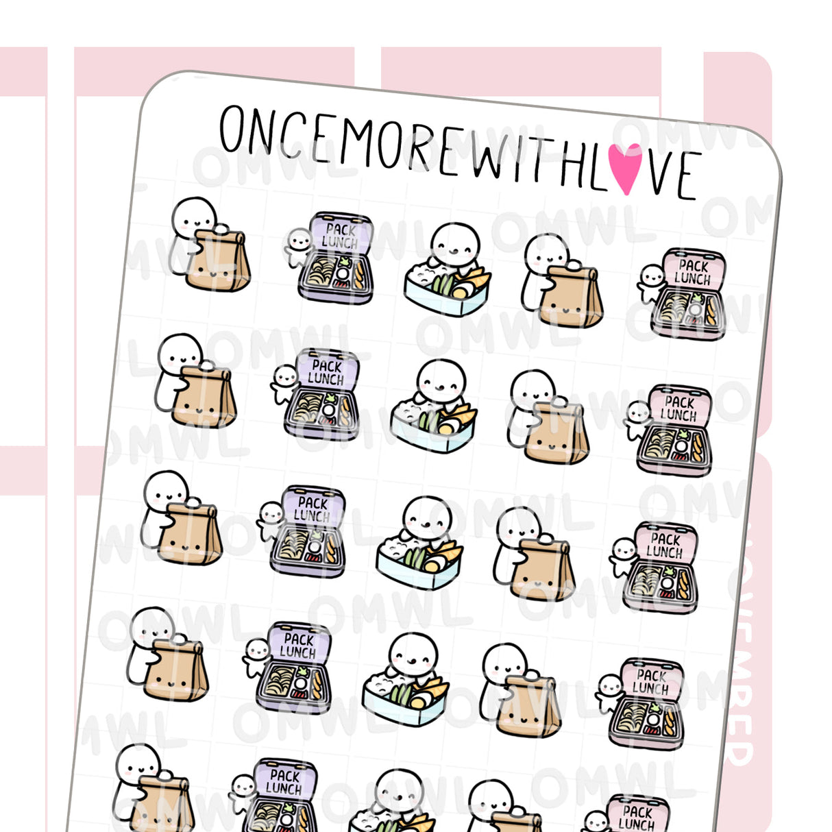 Once More With Love - M1277 Pack Lunch Planner Sticker
