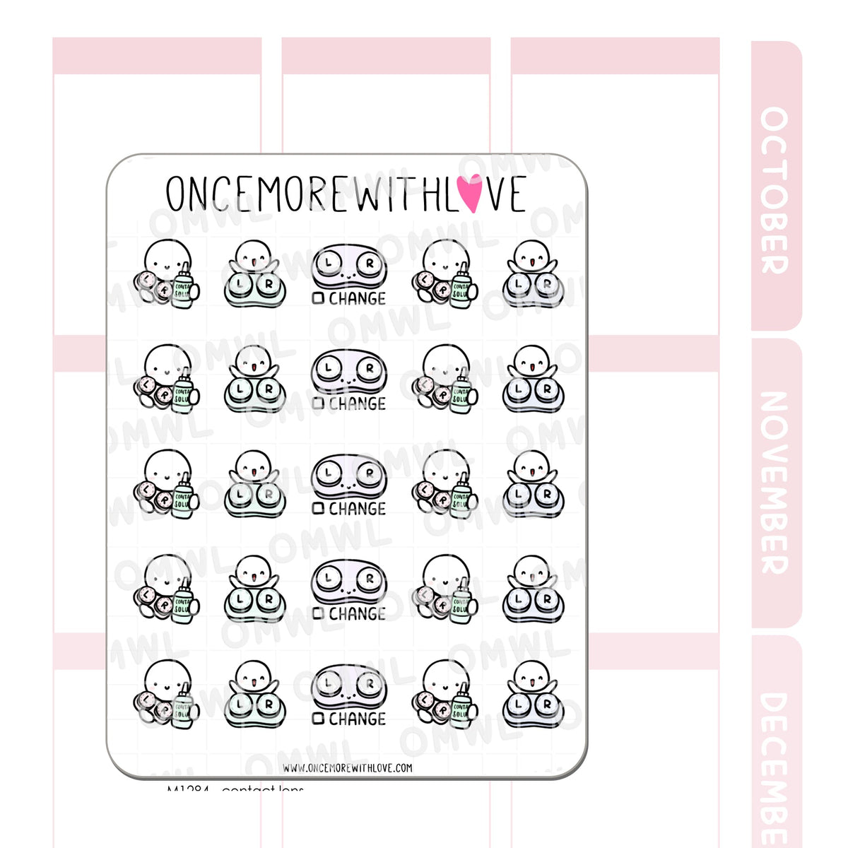M1284 Contact Lens Planner Sticker – Little Craft Place