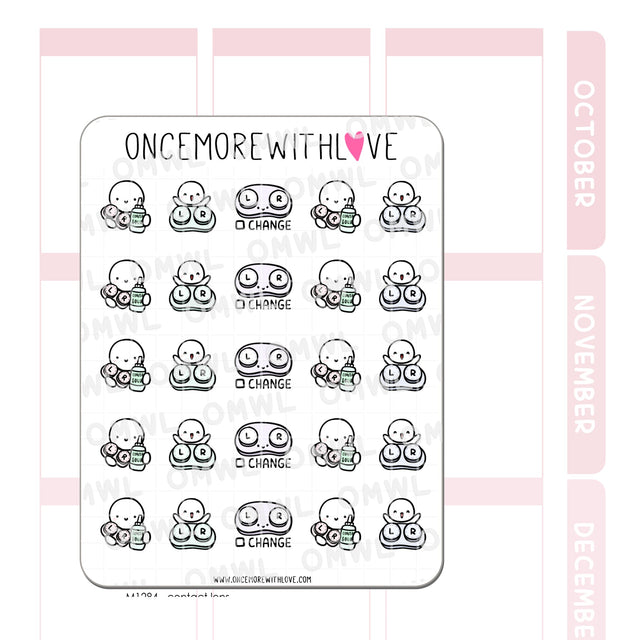 Once More With Love - M1284 Contact Lens Planner Sticker