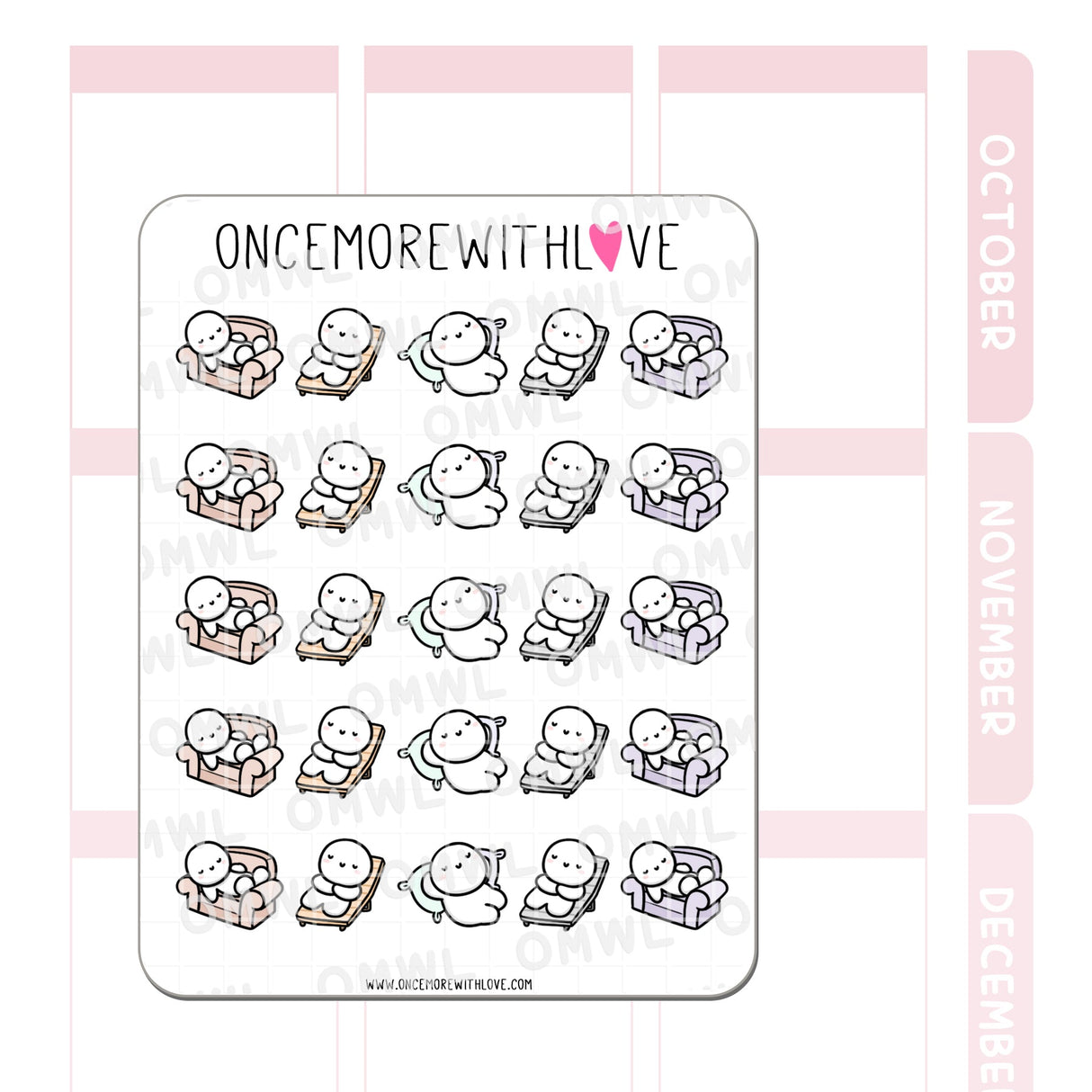 Once More With Love - M1285 Relaxing Planner Sticker