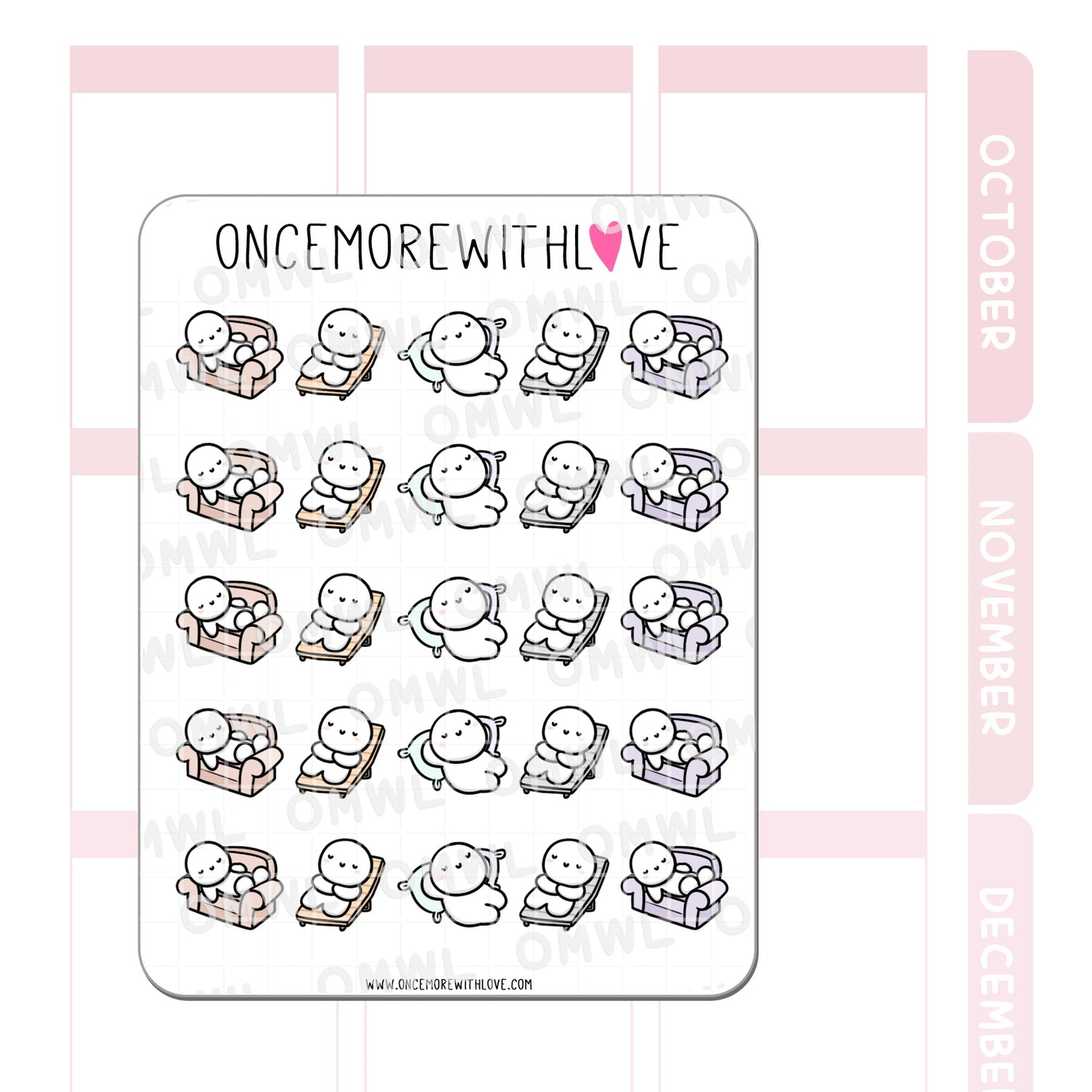 Once More With Love - M1285 Relaxing Planner Sticker