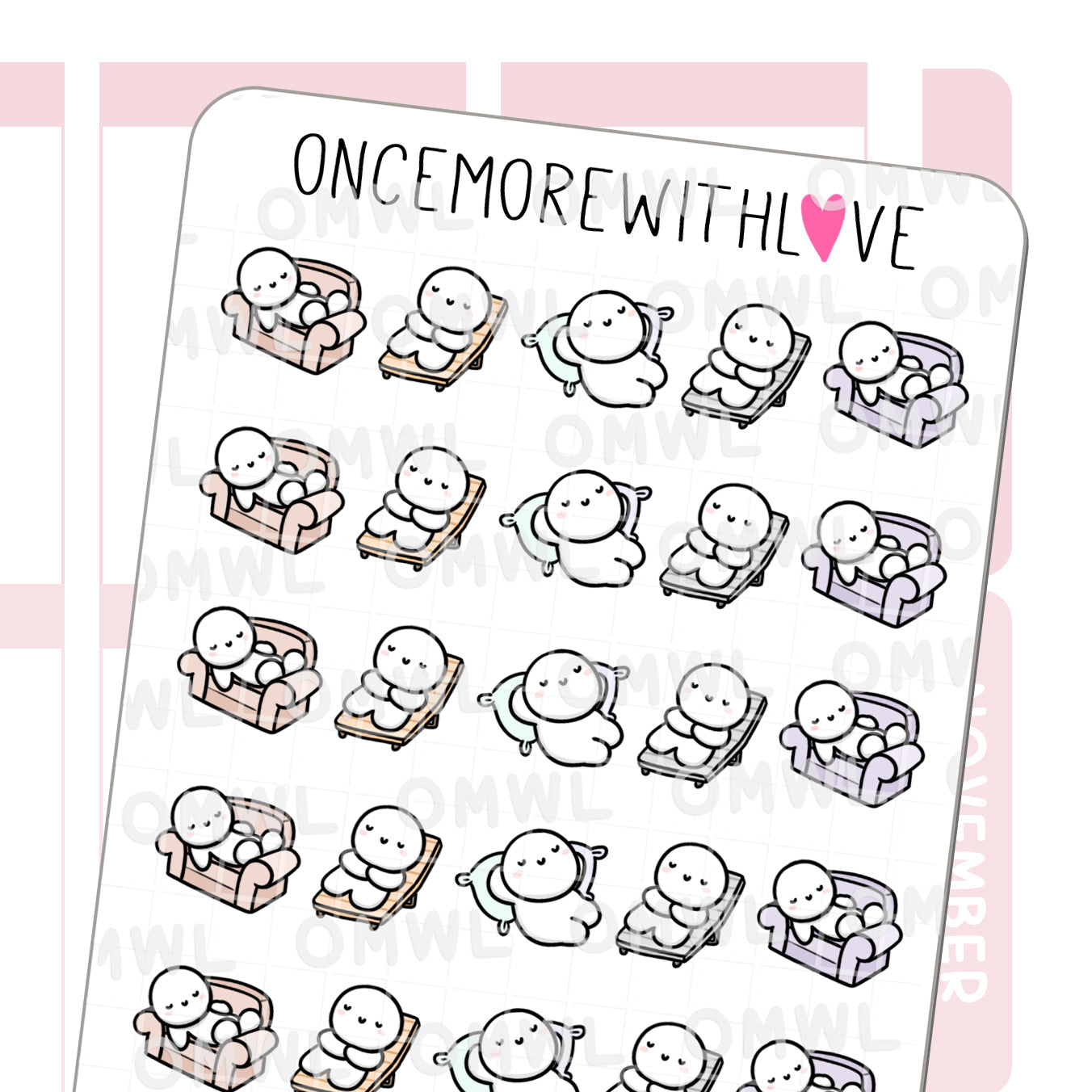 Once More With Love - M1285 Relaxing Planner Sticker