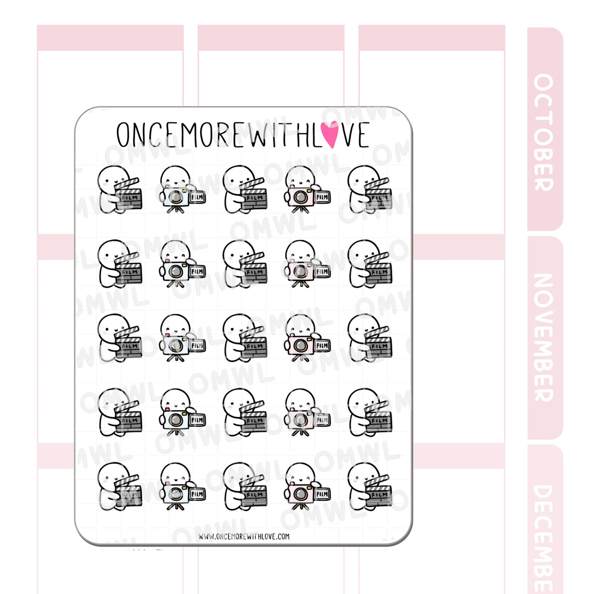 Once More With Love - M1288 Film Planner Sticker