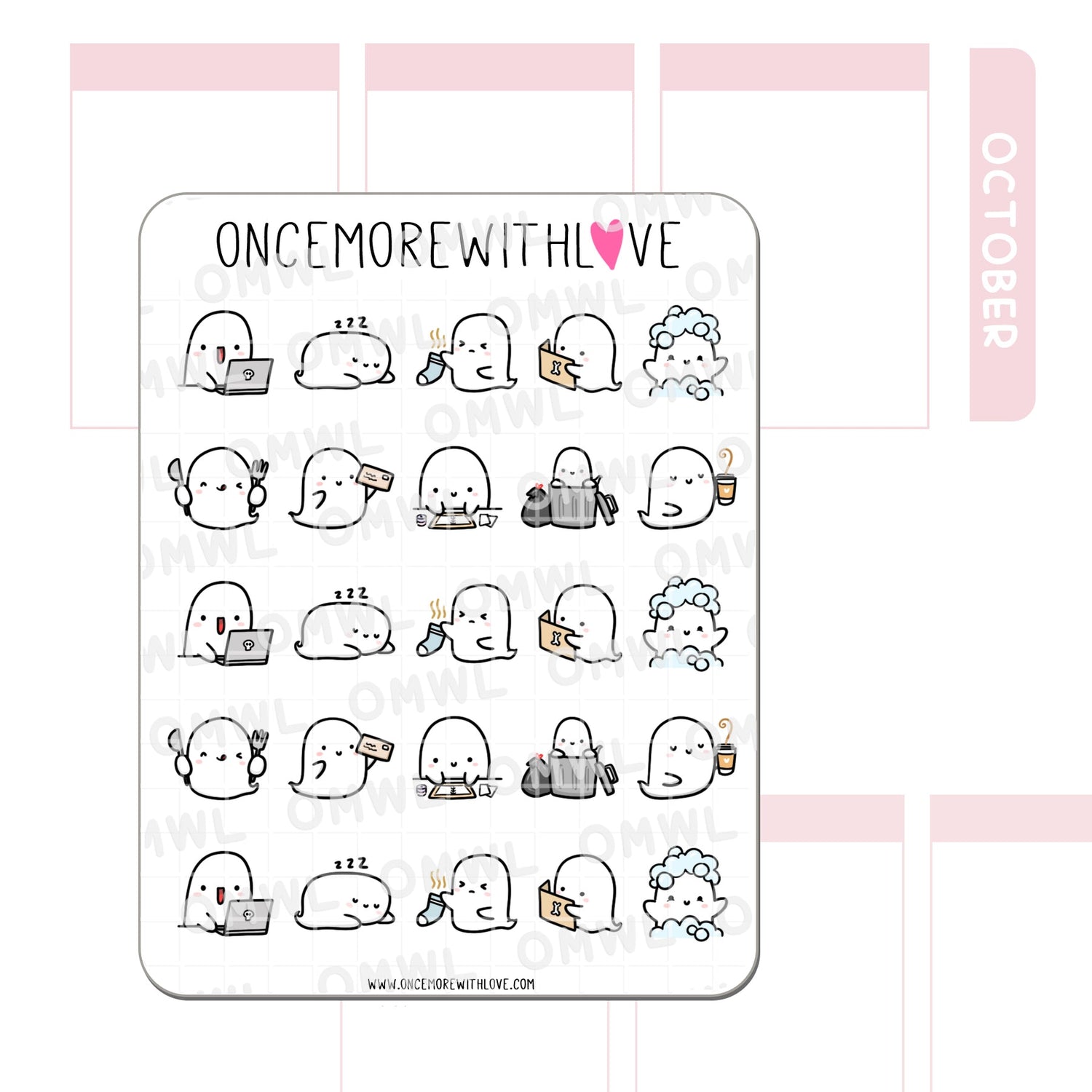 Once More With Love - M1290 Ghosty Activities Sampler Stickers