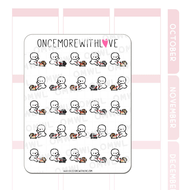 Once More With Love - M608 Dog Walking Reminder Planner Sticker
